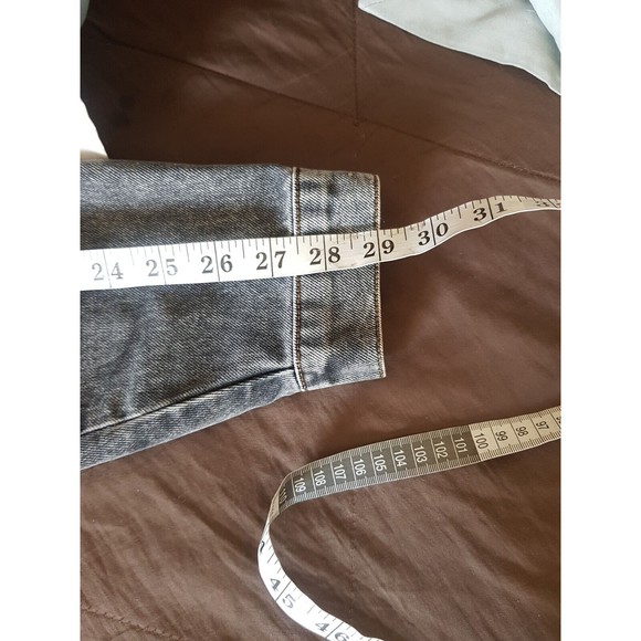 Boohoo Blue Womens Gray Jacket Denim Rhinestone Sequin Y2k 80's look Size 8 - Picture 9 of 15